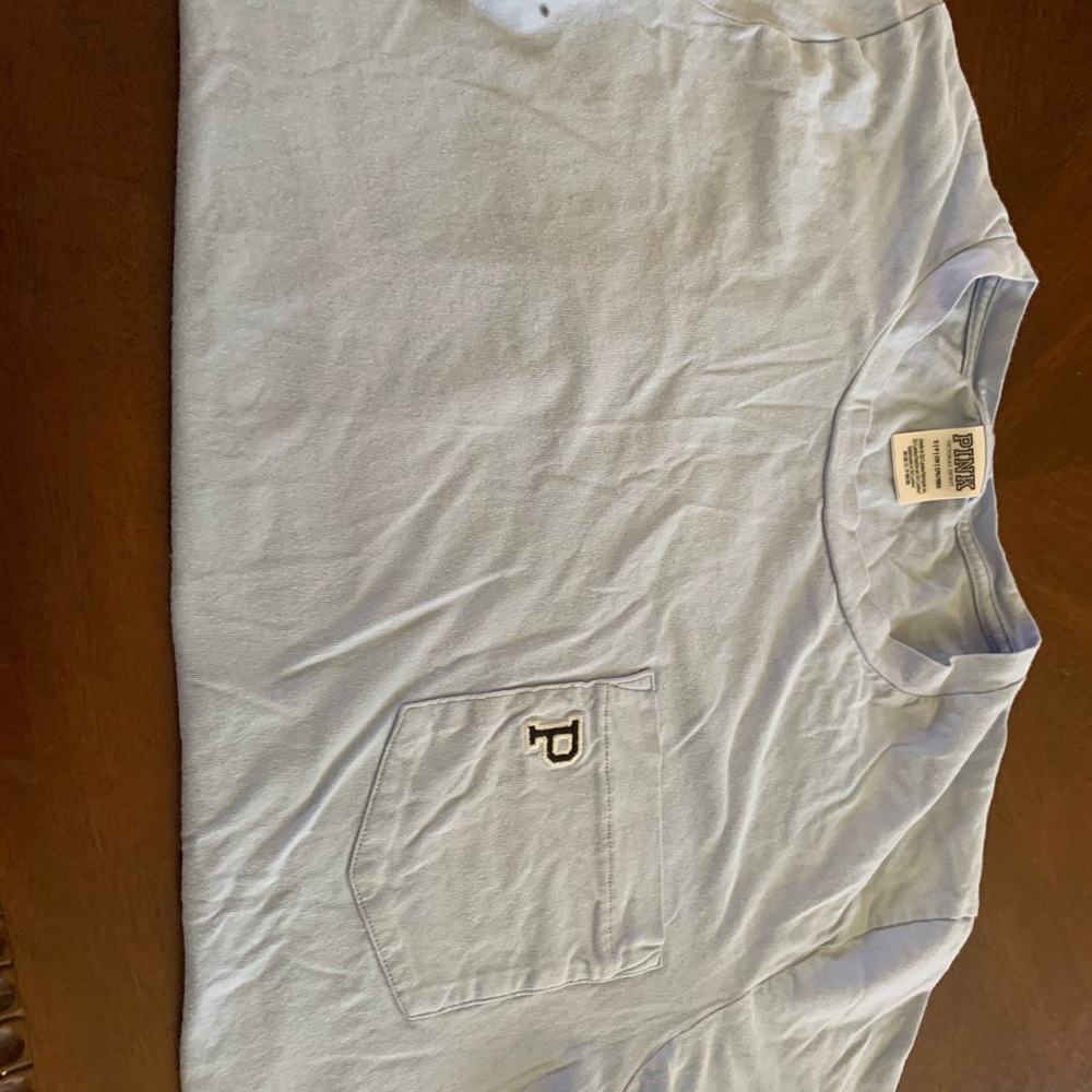 blue pink victoria secret short sleeve top